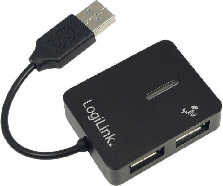 LOGILINK Smile USB 2.0 4 portos hub - fekete