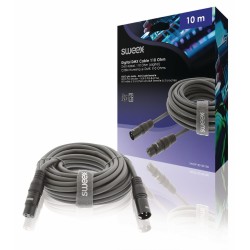 SWEEX SWOP15012E100 XLR-XLR DMX 110 Ohm kábel (apa-anya) - 10m - szürke