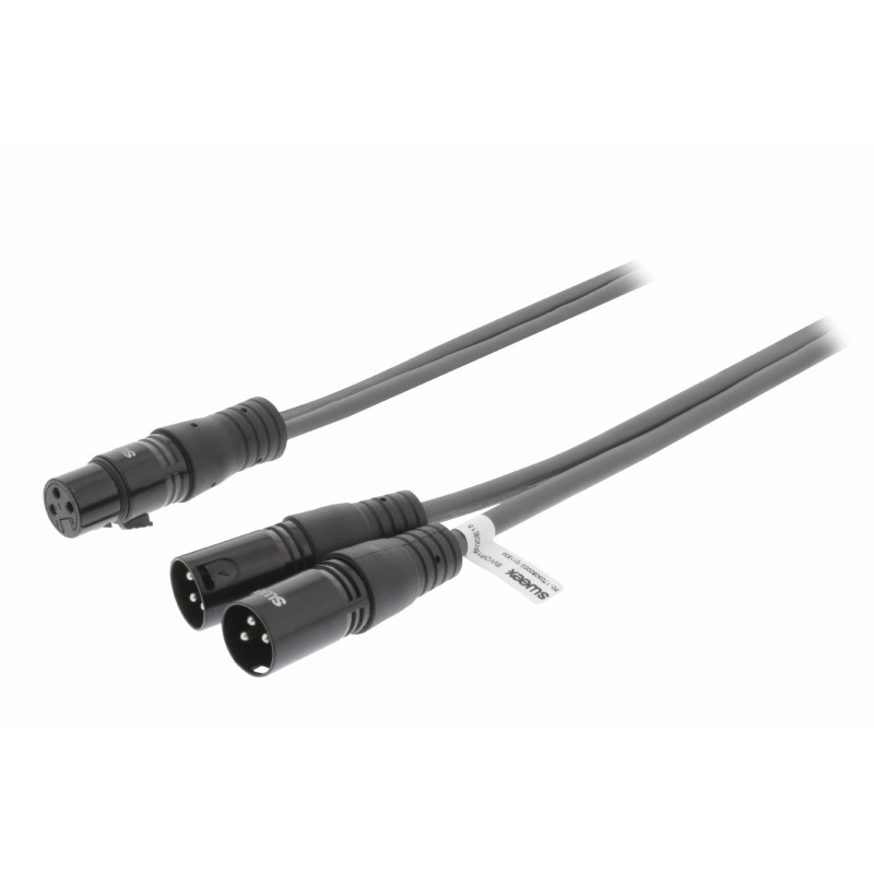 SWEEX SWOP15020E15 2x XLR apa - XLR anya Y kábel - 1.5m - szürke