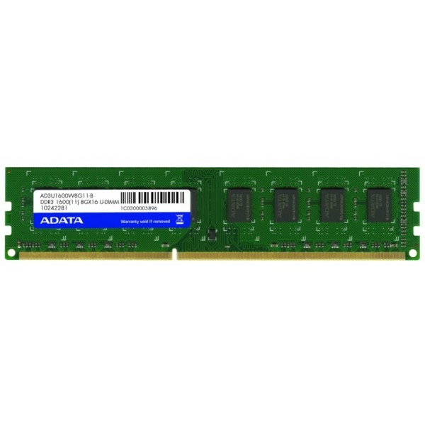 Adata 8GB 1600MHz DDR3 memória (AD3U1600W8G11-B)