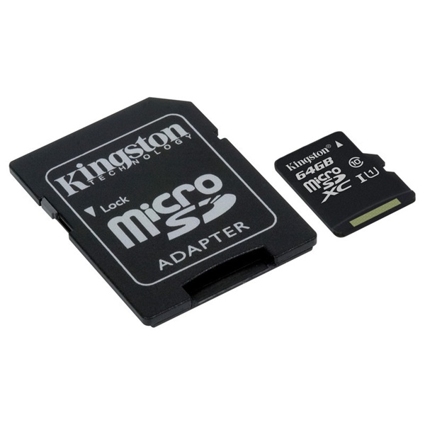 Kingston MicroSDXC 64GB Class 10 SDC10G2/64GB adapterreé