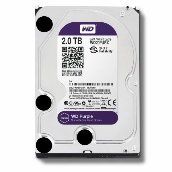 WESTERN DIGITAL Purple 2TB 5400rpm SATA3 64MB WD20PURZ