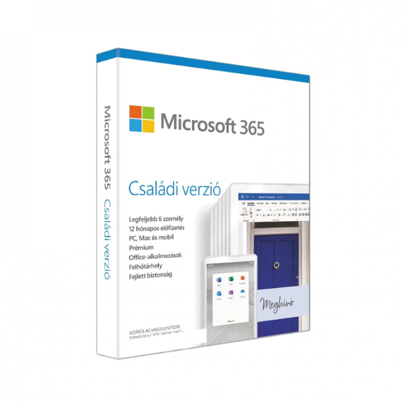 Microsoft Office 365 Családi verzió (6 eszköz, 1 év, HUN)